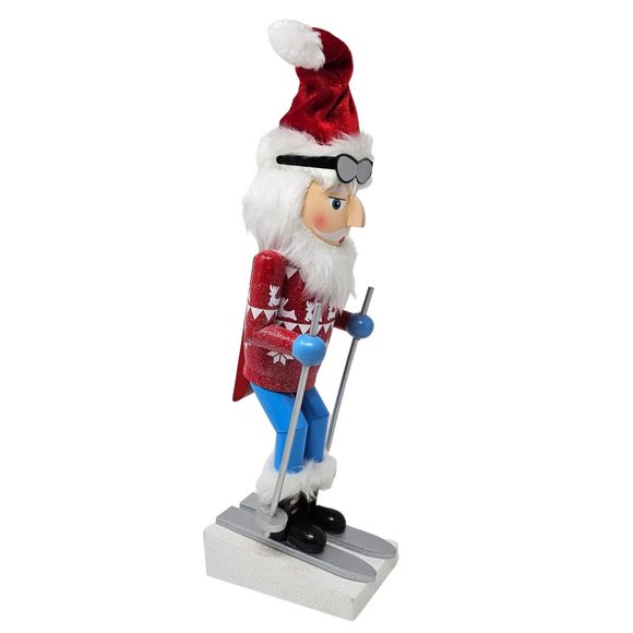 Downhill Skier 15" Wood Skiing Nutcracker - Christmas Gift - Picture 4 of 5
